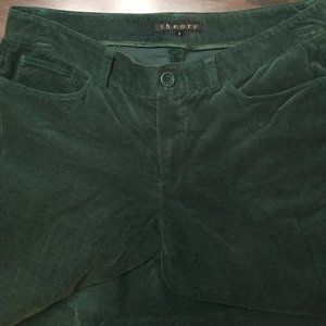 Theory Green Corduroy Flat Front Casual